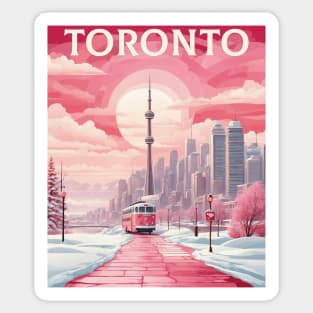 Canada Toronto Valentine's Day Vintage Snowy City Sticker